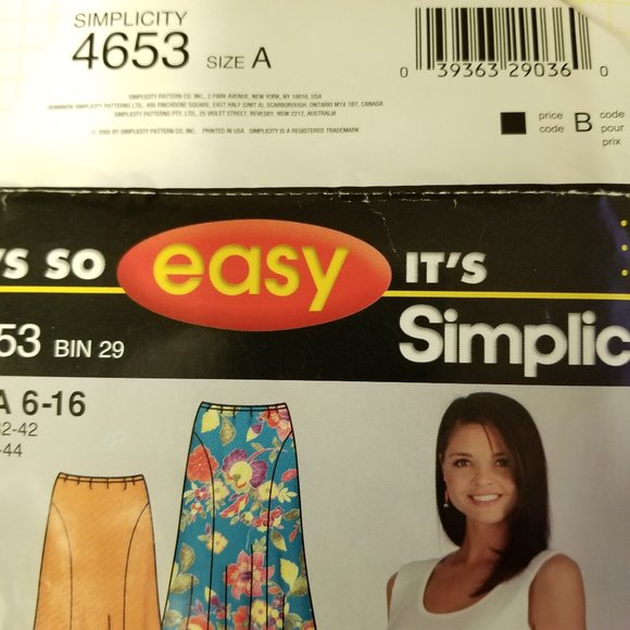 ✅4653 Simplicity Womens Sewing Pattern Tops Size A - Picture 4 of 6